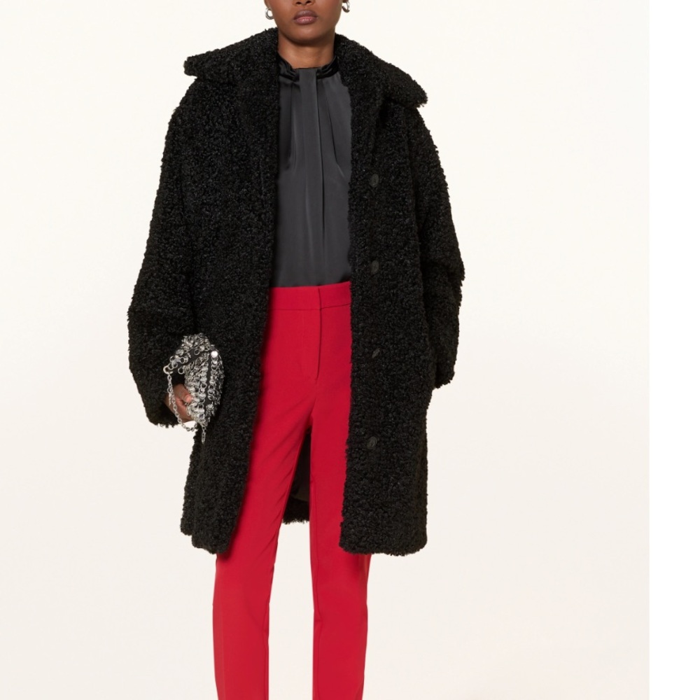 Hugo Black Mimina-1 Teddy Coat NWT